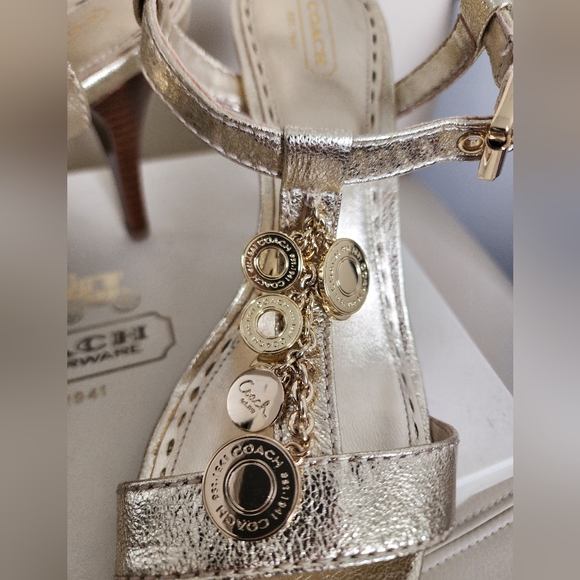 Coach Gold Strappy Heels - Picture 4 of 5